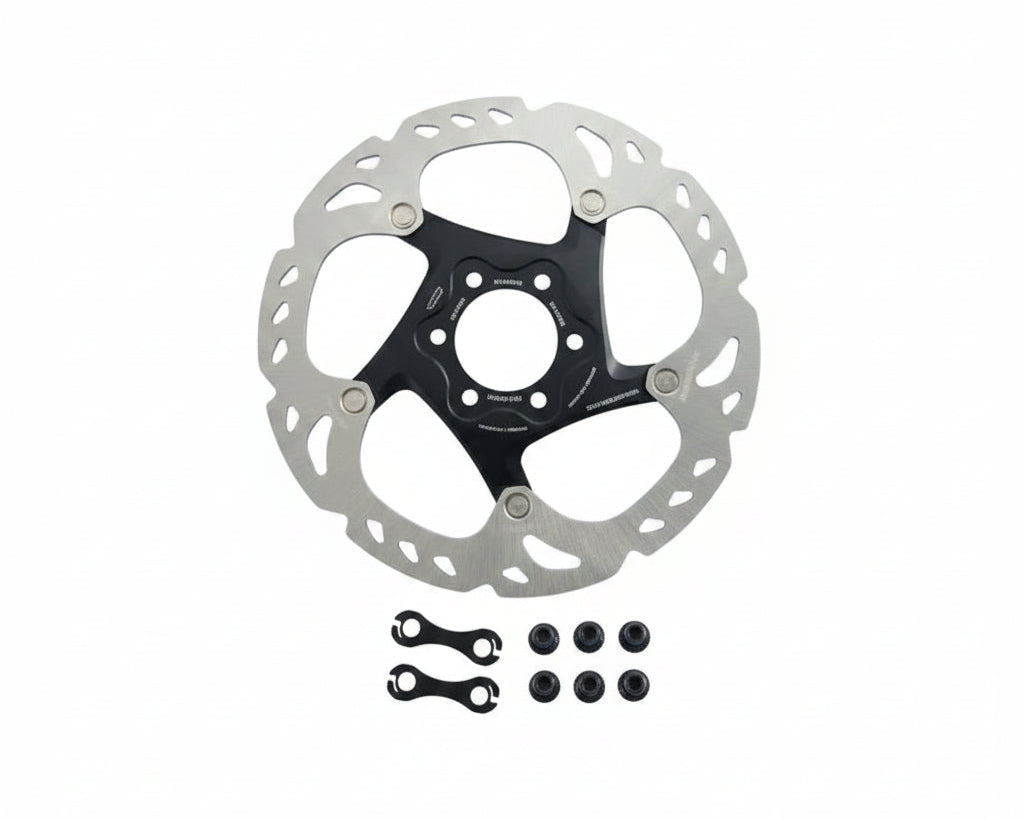 Disco de Freio Shimano Deore XT RT86 Ice-Tech 6 Parafusos para MTB com tecnologia de dissipação de calor e frenagem de alta performance.