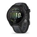 Garmin Forerunner 165 Smartwatch GPS AMOLED preto com monitor cardíaco, tela colorida de alta definição e design esportivo para corrida, ciclismo e atividades físicas.