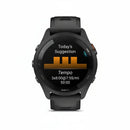 Relógio Garmin Forerunner 265 AMOLED com GPS Multibanda, monitoramento cardíaco e métricas avançadas para corrida, ciclismo e triathlon.