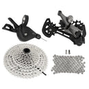 Kit Shimano Deore M5100 11 velocidades com câmbio traseiro RD-M5100, alavanca SL-M5100, cassete CS-M5100 11-51 dentes e corrente CN-HG601 para Mountain Bike.