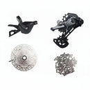 Kit Shimano Deore M6100 12 velocidades completo com câmbio traseiro RD-M6100, trocador SL-M6100, cassete 10-51T e corrente para mountain bike MTB.