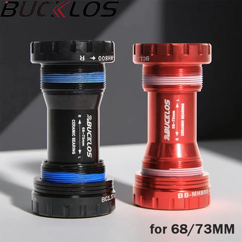 Movimento Central Cerâmico Bucklos BSA 68/73mm com rolamentos cerâmicos para bicicletas MTB e Speed compatível com eixo Hollowtech II 24mm.