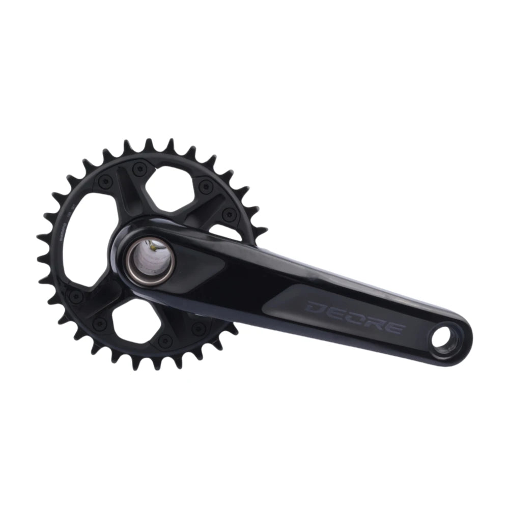 Pedivela Shimano Deore FC-M6100 12 velocidades com tecnologia Hollowtech II, coroa Narrow-Wide 30 ou 32 dentes e braços de 170 mm ou 175 mm para Mountain Bike.